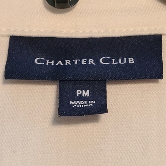 Charter Club White Denim Jacket with Eyelet Details - Picture 8 of 10